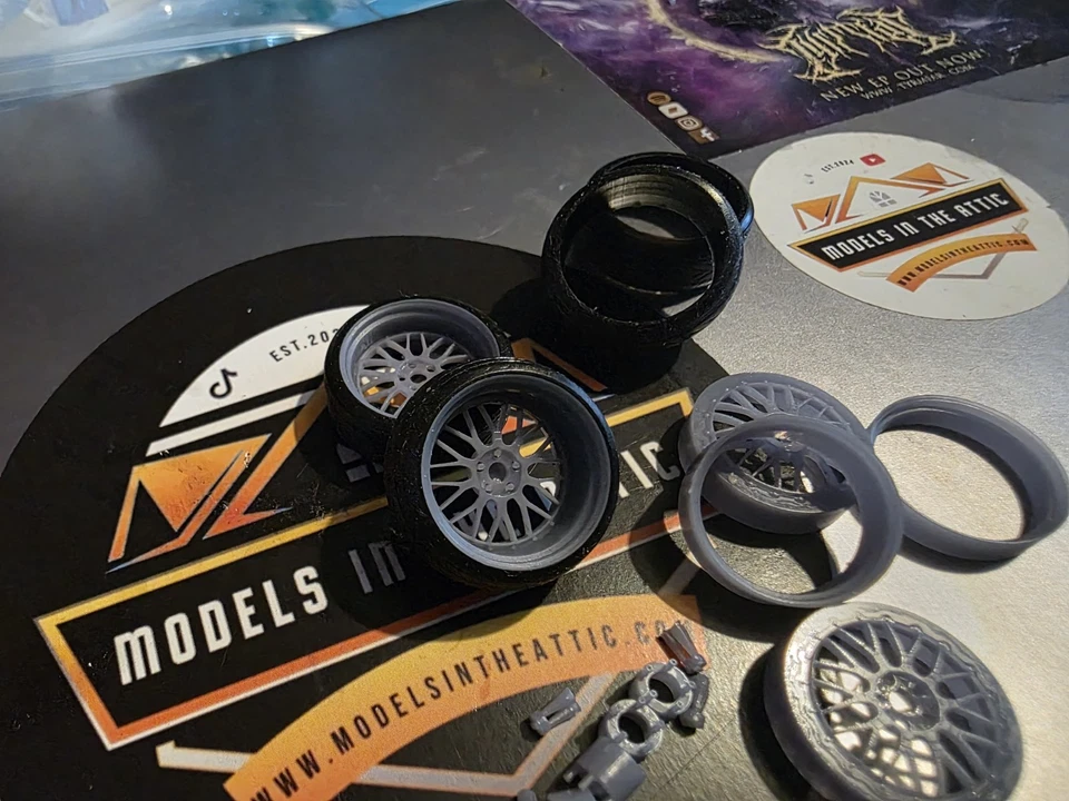 1/24 Scale BBS LM Staggered 3D Printed Wheels With RUBBER Tyres Diecast Model - Image 4 of 4