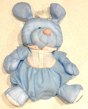 Fisher Price 1986 Puffalump Blue Easter Bunny Plush Removable Romper Clean VGC
