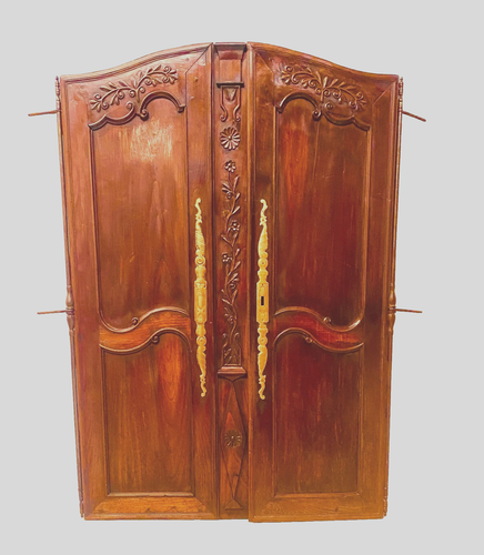 Ancienne paire de portes d'armoire en chene massif XVIII siècle - Photo 12/13