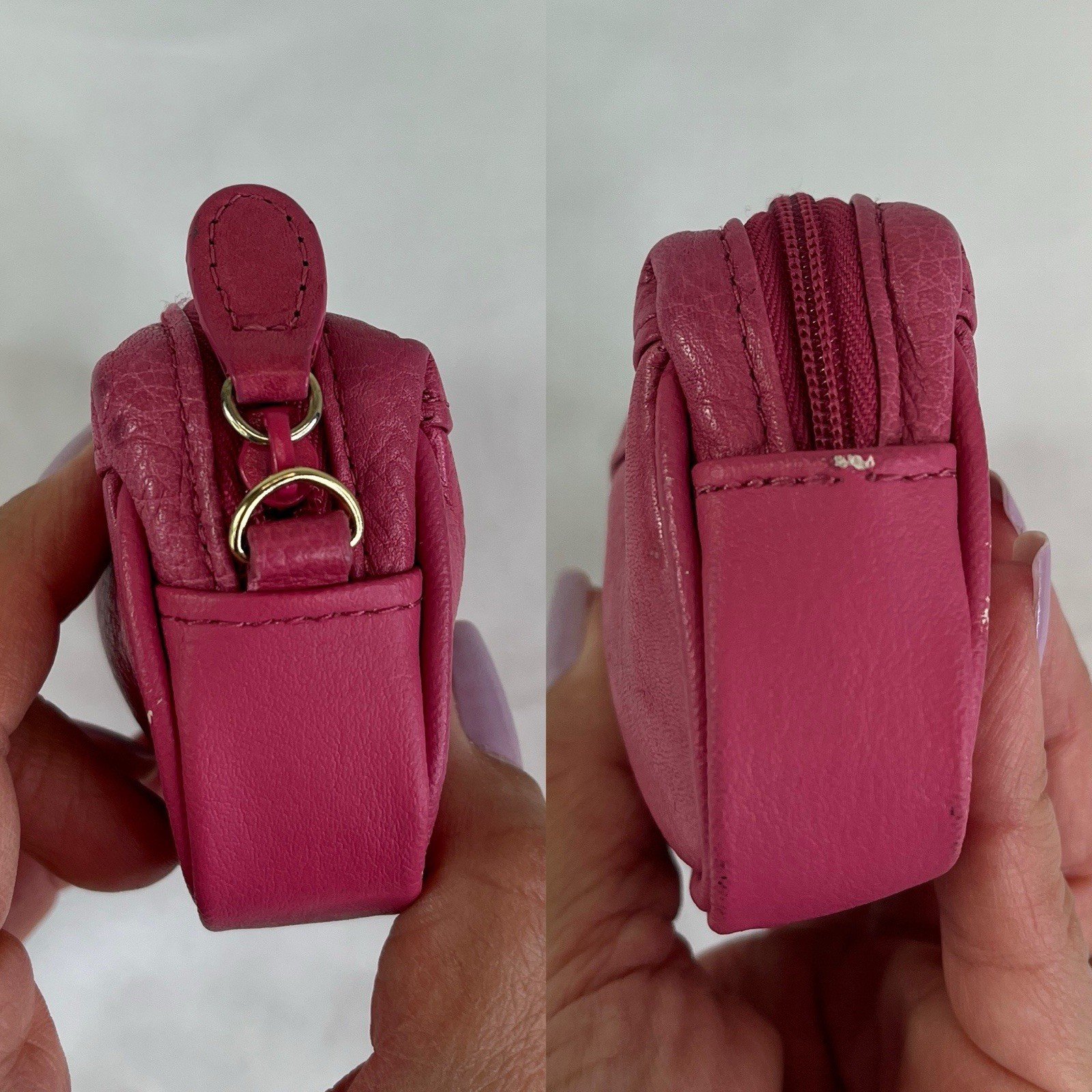 Unbranded Pink Leather Small Rectangular Shape Po… - image 4