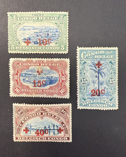 Stamps Belgian Congo Surcharge MH 1918 (4 stamps/part set) as Shown