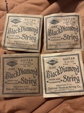 Four Black Diamond Guitar String No. 740 B Or 2nd Steel