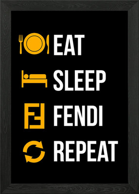 Essen Schlaf Fendi Wiederholung Gerahmtes Wandbild Poster Leinwanddruck Bild