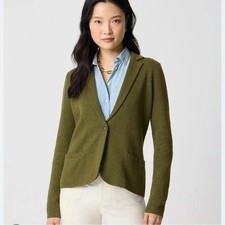 J.Crew Schoolboy Sweater Blazer XXS Olive Green Cotton Knit Academic