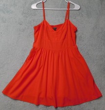Express Dress Women's M Babydoll Sweetheart Neckline Spaghetti Strap Red-Orange