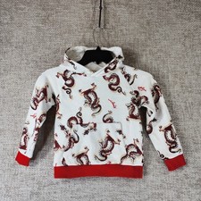 Kenzo Exclusive Edition Little Kids Dragon Print Hoodie Size 5 Red White Cotton
