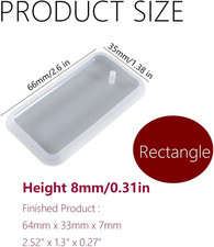 20 PCS Rectangle Jewelry Casting Molds, Silicone Pendant Keychain Resin Mold...