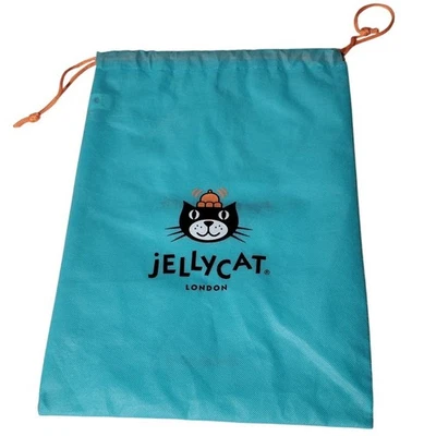 Jellycat London Turquoise Blue Drawstring Gift Bag Pouch Logo 11.5x15.5in - Image 1 of 4
