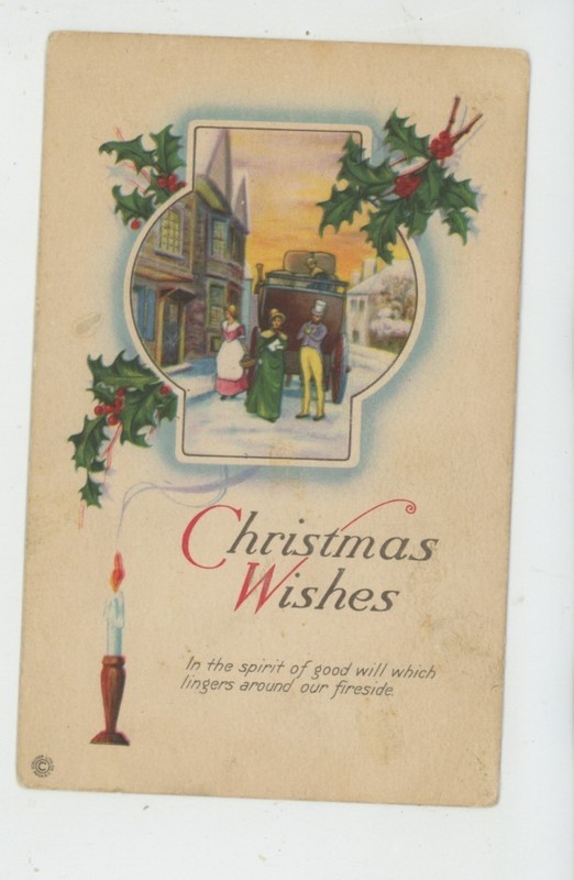  Mr Fancy Cancel Christmas Wishes 1929 Postcard #2555