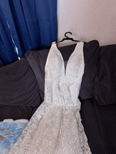 Ivory Laces Wedding Dress Sherri Hill Size 8 Worn for 2 Hours Amazing Condition