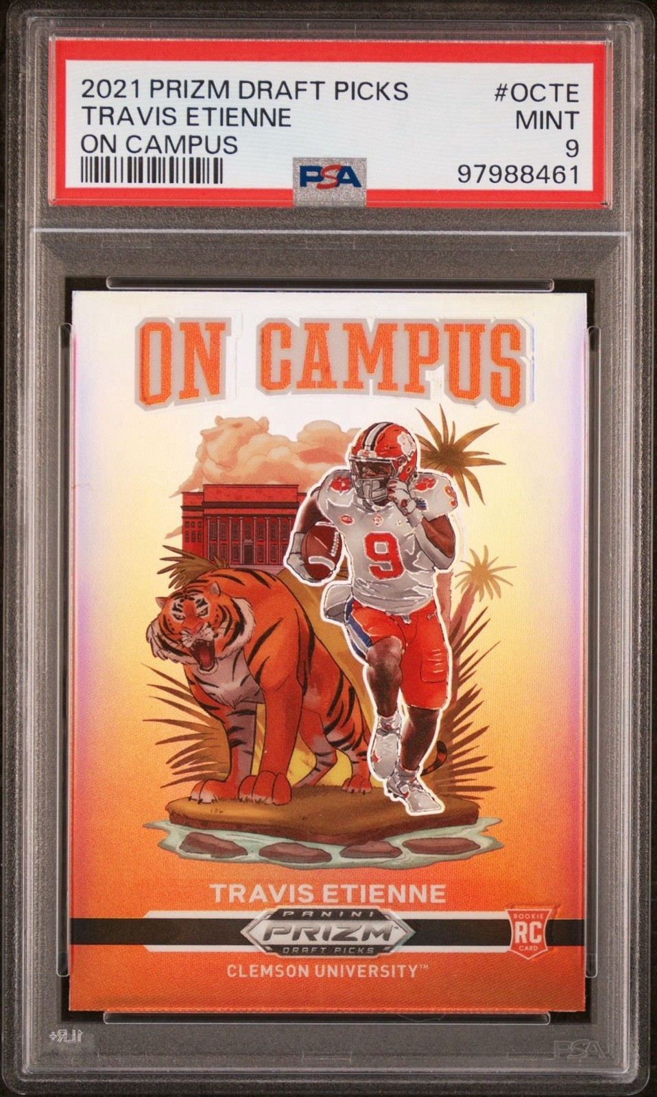 Travis Etienne Panini Prizm Draft Picks on Campus #OCTE Base