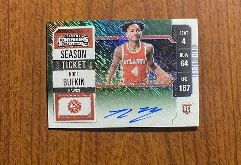2023-24 Contenders Season Ticket Kobe Bufkin Rookie Green Shimmer Variation Auto