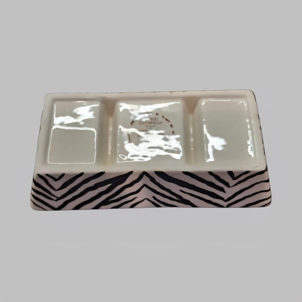 Plato de servir dividido con estampado de cebra Daniel Cremieux Maison 3 compartimentos Earthenwar Foto 4 de 4