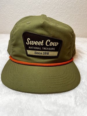Sweet Cow National Treasure Hat Orange Paracord Adjustable Cap OS Green