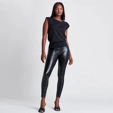 ASSETS by SPANX Womens Plus Regular Skinny Leg Ankle Faux Leather Leggings