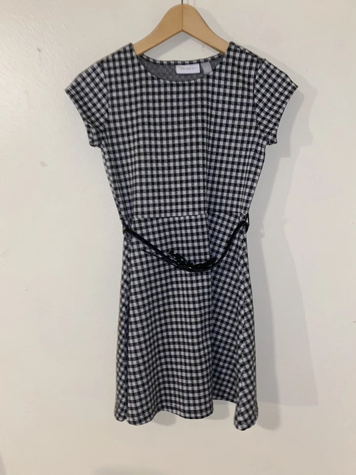 Place Girls Dress Pullover Black White Plaid Size 12 Party - Image 2 of 4