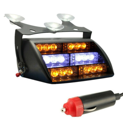Amber White 18LED Car Truck Windshield Strobe Light Emergency Hazard Flash Warn