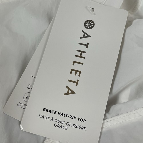 Athleta Grace Half Zip Jacket Women’s 2X White Nylon NEW TAGS E157 - Picture 12 of 13