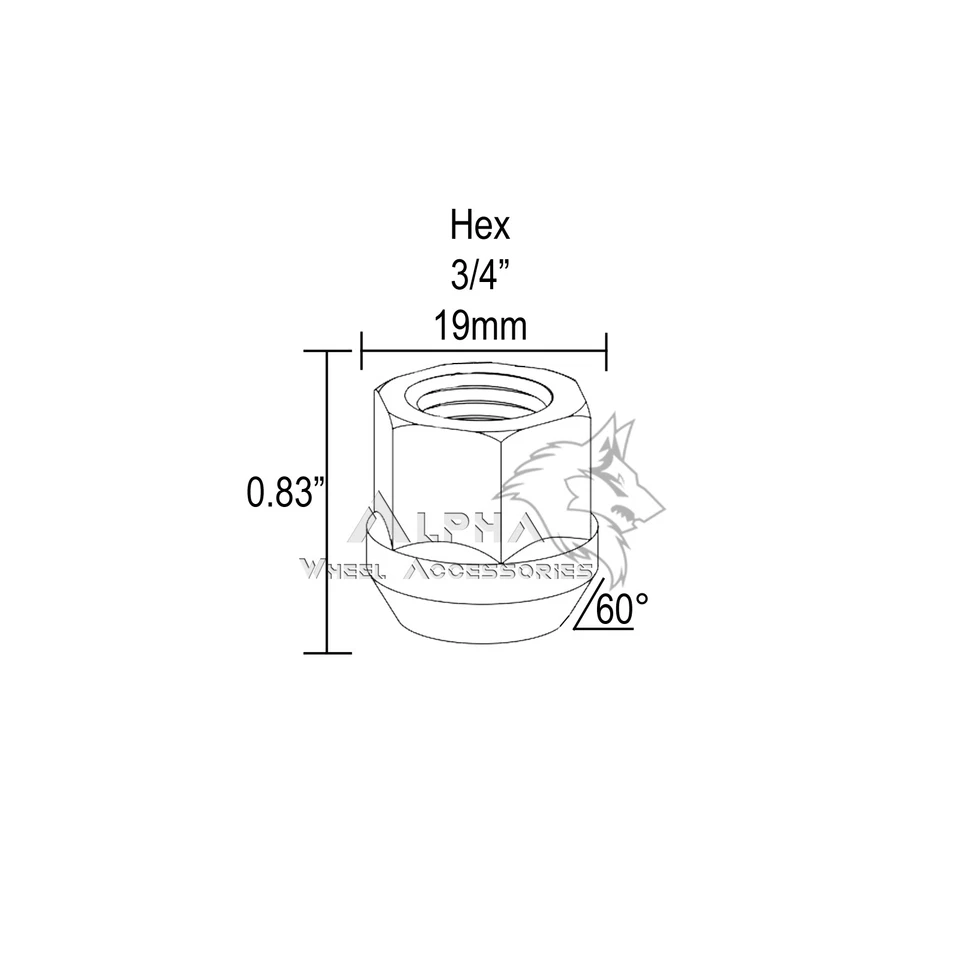 Tuercas de bellota abultadas de extremo abierto 20 piezas 7/16-20 para Chevy Caprice Impala El Camino Foto 4 de 4