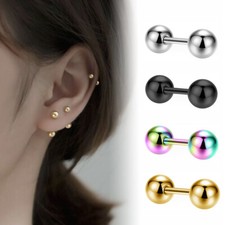 Hypoallergenic Steel Round Ball Studs Earrings Cartilage Earrings for Women Men