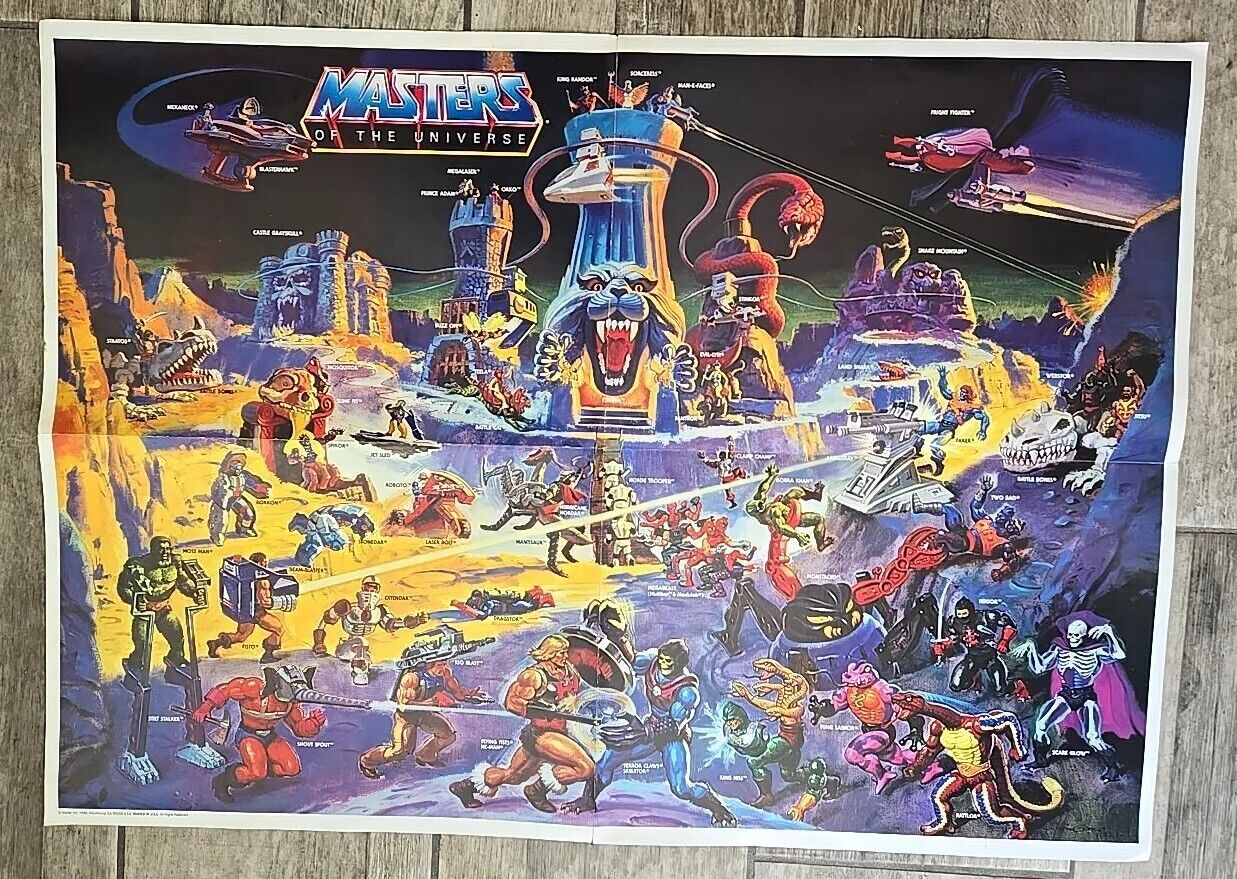 He-Man Large Poster 32 x 23 Masters of the Universe MOTU 1986 Eternia