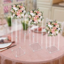 Clear Acrylic Flower Stand 40/60/80cm Tall Column Vase Wedding Decoration