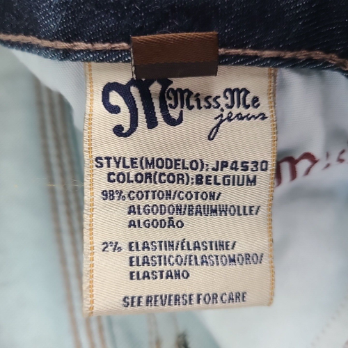 Miss Me Distressed Low Rise Jeans Cowhide Flap Pocket Blue Bootcut Womens Sz 28 - Picture 13 of 24