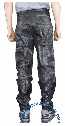 Pantalones de Paracaídas Panno D'Or Nailon Brillante Años 80 Nailon Look Húmedo Parte Inferior Cal Surf NUEVOS - Imagen 28 de 31