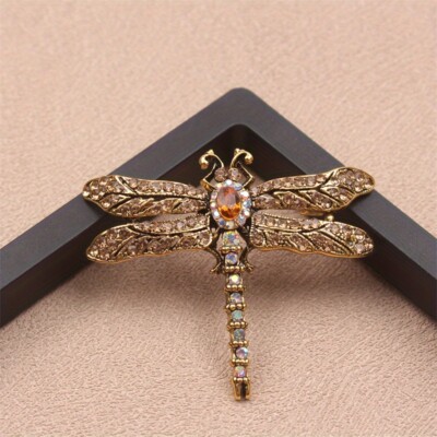 Exquisite Dragonfly Rhinestone Brooch Pin - Luxurious Animal-Shaped Accessory