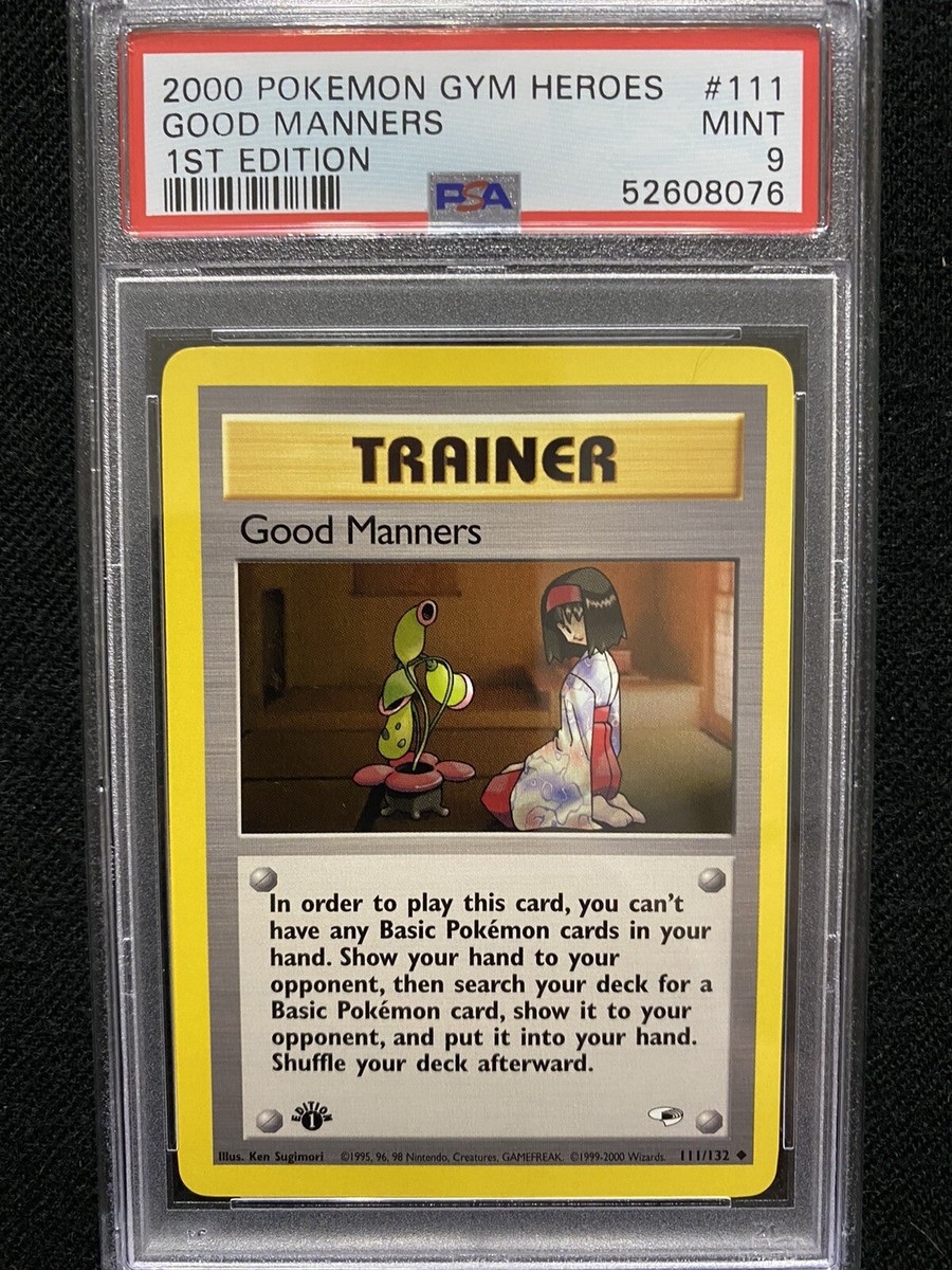 2000 Pokemon Gym Heroes 1st Edition Good Manners 111/132 PSA 9