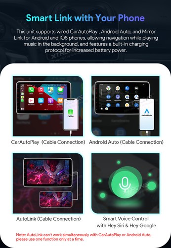 Single DIN 10.1" Linux Car Stereo Radio Car Play/Android Auto GPS Navi Head Unit - Picture 9 of 24