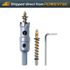 POWERTEC 3/4" Carbide Hole Saw for Soft & Hard Metal | Tungsten Carbide Tipped