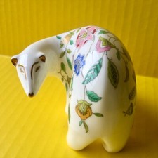 MINTON Haddon Hall POLAR BEAR Figurine with Gold Trim RARE Bone China - ENGLAND