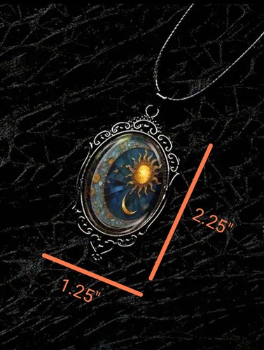 Moon, Sun And Stars Halloween 18" Necklace Women Fashion Jewelry 2.5" Pendant - Picture 2 of 4