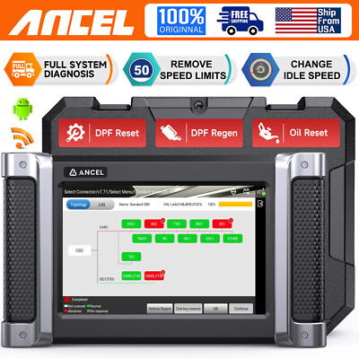 ANCEL HD8000 Diesel Heavy Duty Truck Scanner DPF Regen Diagnostic Speed Limits