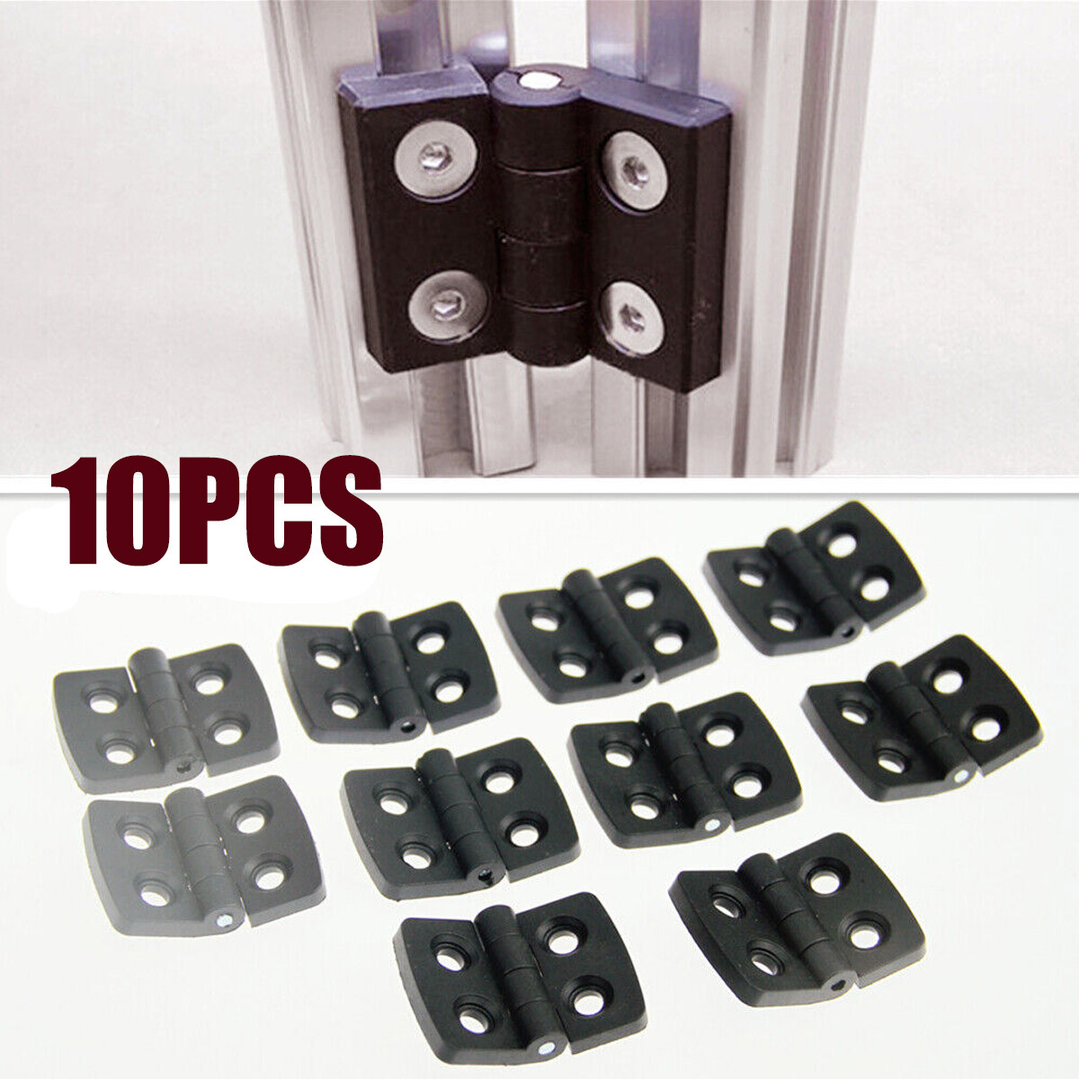 10x Small Hinges Mini Plastic Black Door Bearing Butt Cabinet ABS Hinge ...
