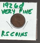 1926D   VERY FINE   LINCOLN CENT   VERY FINE  1926D /  RS COINS #61718 FREE SHIP