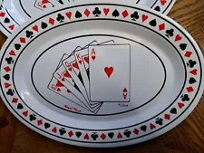 Poker Themed Melamine Oval Trays 14'' x 10''