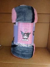 Sanrio Kuromi Silk Touch Baby Kid Fleece Throw Blanket 46" x 50" Blue NEW