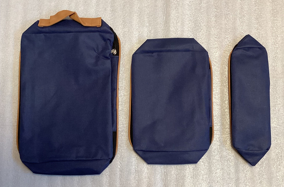 AARP 3 Piece Mesh Luggage Accessory Bags Cosmetics Toiletry Case Carry