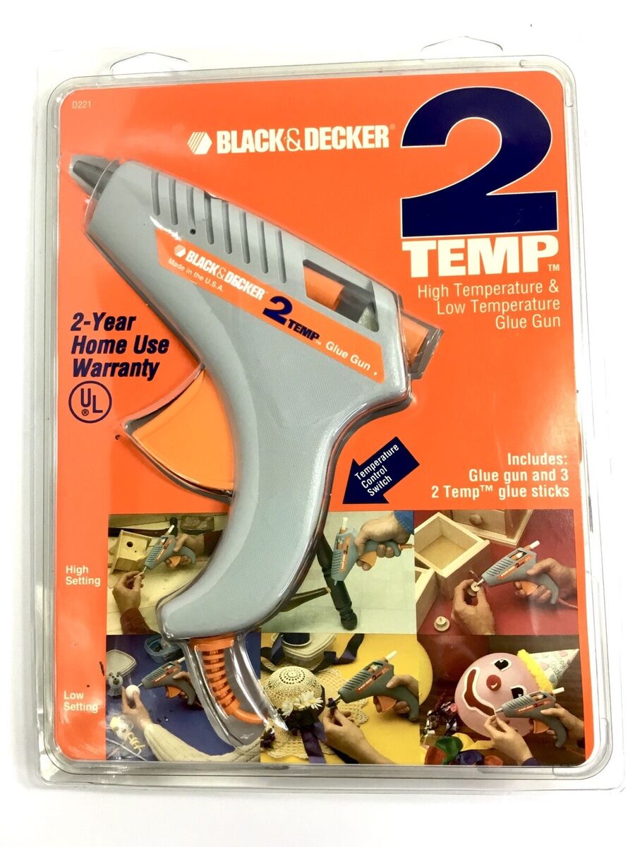 Black & Decker 2 Temp Hot MELT GLUE GUN corded + 3 Glue Sticks BRAND NEW  SEALED