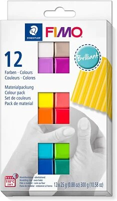Staedtler Fimo Soft Modelling Clay - 25g - Brilliant Set of 12 Colours -8023 C12