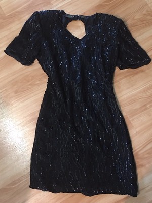 ladies black sequin dress