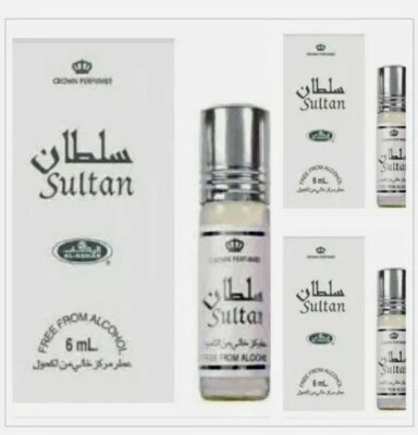 3 Pack NEW ATTAR SULTAN 6ML PERFUME OIL LONG LASTING by AL-REHAB PERFUMES DUBAI