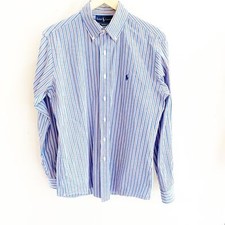 Men's Ralph Lauren Custom Fit Dress Shirt long sleeve Medium Casual vintage