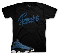 Shirt To Match Jordan 13 Navy Brave Blue Shoes  - Sneaker Threads Tee