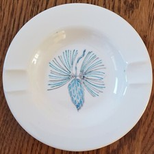 Marcrest Blue Spruce Ashtray Pinecone Mid Century Pottery 5-3/8