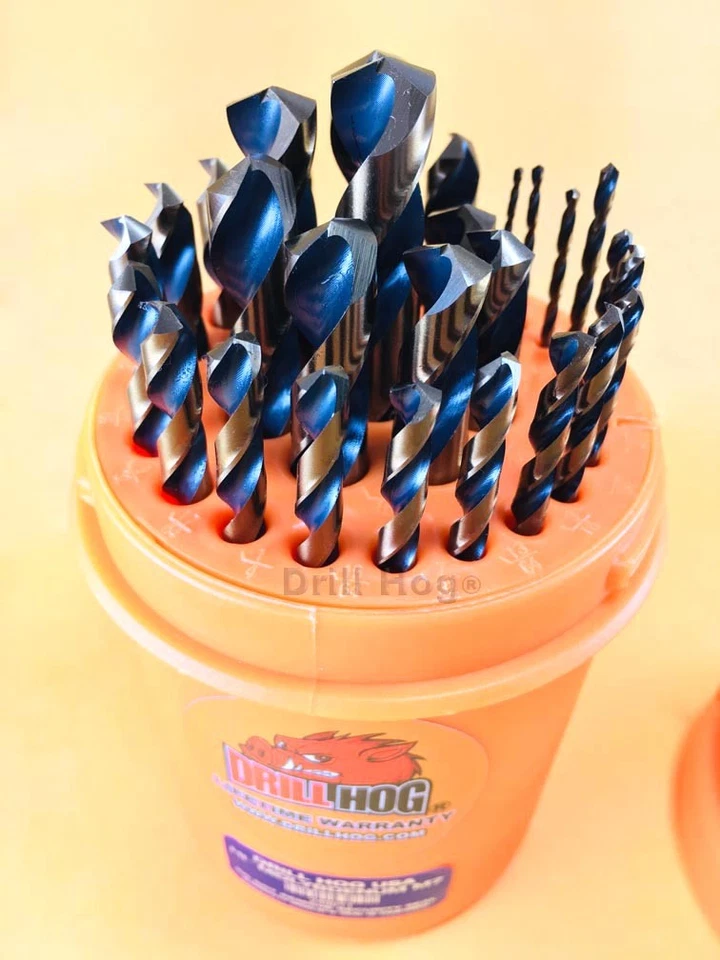 Juego de brocas Drill Hog® 29 piezas índice HI-Molibdeno Super M7+ garantía de por vida Foto 2 de 4