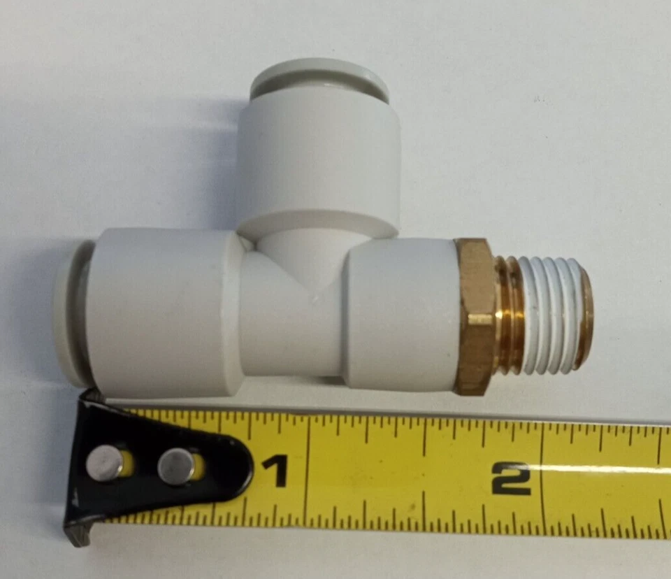 SMC KQ2Y10-02S 10mmX1/4"NPTx10mm push-to-connect male run tee **5-pack** - Image 2 of 3