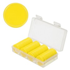 100Pcs Poker Chips 25mm Blank Mini Bingo Chips with Box, Yellow